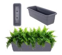 KADAX Jardinière de balcon en plastique résistant aux intempéries, jardinière de balustrade pour la culture de fleurs, d'herbes et de plantes (anthracite, 50 cm), K9975