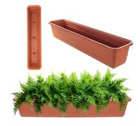 KADAX Jardinière de balcon en plastique résistant aux intempéries, jardinière de balustrade pour la culture de fleurs, d'herbes et de plantes (rouge brique, 80 cm), K9973