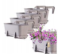 KADAX Pot de fleurs Castro avec poignées 40 cm caramel 4 pièces