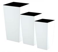 KADAX Set de pots de fleurs, pots de fleurs en plastique "Masiera", pour l'intérieur et l'extérieur, blanc mat, 3 pièces