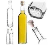 KADAX Joonis Lot de 2 bouteilles en verre avec bouchon en liège - Bouteilles à liqueur transparentes à remplir - Bouteilles à liqueur réutilisables - 0,5 l, K9358