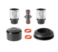 KADAX Kit de raccordement pour récupérateur d'eau de pluie, accessoires de montage pour citerne d'eau de pluie, kit pour collecteur d'eau (kit d'extension