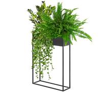 KADAX Large jardinière en acier noir, support de fleurs pour intérieur et extérieur, parterre de fleurs, pot de fleurs, support de fleurs (hauteur : 90 cm)