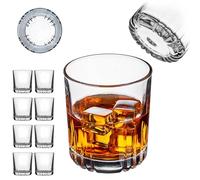 KADAX Leni Lot de 8 Verres à Whisky, Eau, Jus - Universels en Cristal pour Boisson, Fête (280 ml)