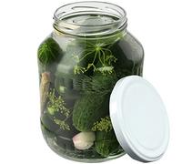 KADAX Lot de 1 bocal de conservation en verre rond avec couvercle à visser 1,7 l Diamètre 89 mm