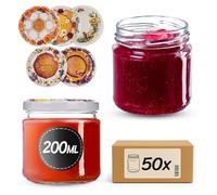 KADAX Lot de 10 bocaux en verre 200ml Ø66 - Couvercle Twist-Off hermétique TO66 - Pour confitures, conserves, cornichons, miel & fermentation