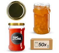 KADAX Lot de 10 bocaux en verre 315ml Ø66 à pois rouges - Couvercle Twist-Off hermétique TO66 - Pour confitures, conserves, cornichons, miel & fermentation