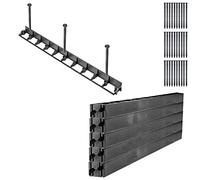 KADAX Lot de 10 Bordure de pelouse, 58 mm, + 30 Clous, Bordure de Parterre en Plastique, Bordure de pelouse avec système de clic, Ensemble de Bordure de Plate-Bande, Bordure de Coupe, Bordure de pavé