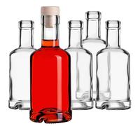 KADAX Lot de 10 bouteilles en verre 250ml - Bouteilles vides à bouchon en liège pour liqueurs, huile & schnaps