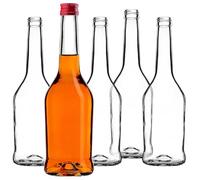 KADAX Lot de 10 bouteilles en verre 500ml - Bouteilles vides à bouchon vissant pour huile, vinaigre, liqueurs & spiritueux