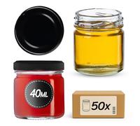KADAX Lot de 10 mini bocaux en verre 40ml Ø43 - Couvercle Twist-Off hermétique TO43 - Pour épices, miel, conserves & pots cadeaux