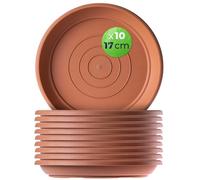 KADAX Lot de 10 soucoupes rondes, diamètre : 17 cm, en plastique, pour l'intérieur et l'extérieur, accessoires pour pots de fleurs et pots de plantes, terre cuite