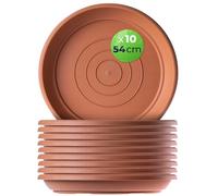KADAX Soucoupes pour pots de fleurs rondes 54 cm, 10 pièces, soucoupes en plastique pour l'intérieur et l'extérieur, accessoires pour pots de fleurs et pots de plantes (terre cuite)