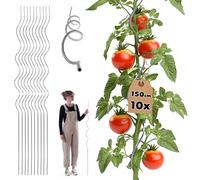 KADAX Lot de 10 tiges spiralées pour tomates - 150 cm x 6 mm - En aluminium - Tuteurs pour tomates - Spirale à tomates - Tige en spirale - Tiges à tomates - Tiges de plantation