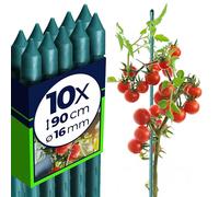KADAX Lot de 10 Tuteurs Tomate et Plantes - Acier Plastifié 90 cm × Ø 16 mm - Tuteur Jardin Potager pour Fleurs, Plantes en Pot et Jeunes Plants, Résistants aux Intempéries