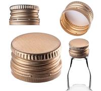 KADAX Lot de 100 Bouchon à vis 28x18mm pour Bouteilles, Bouchon de Bouteille en Aluminium, Bouchon à Visser, Couvercle à vis pour Bouteilles de vin, Bouteilles de jus et Bouteilles de Liqueur (Or)