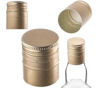 KADAX Lot de 100 Bouchon à vis 28x40mm pour Bouteilles, Bouchon de Bouteille en Aluminium, Fermeture à vis, Bouchon à vis pour Bouteilles de vin, Bouteilles de jus et Bouteilles de Liqueur (Or)