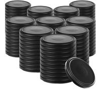 KADAX Lot de 100 couvercles à visser Diamètre : 82 mm En métal Avec 6 dents d'encliquetage Idéaux comme couvercle de rechange pour les bocaux à conserve Noir mat