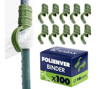 KADAX Lot de 100 pinces pour film de serre Ø 16 mm, clips en plastique pour une fixation sûre du film et du filet d'ombrage sur les tuyaux
