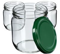 KADAX Lot de 12 bocaux en verre 425ml Ø82 - Couvercle Twist-Off hermétique TO82 - Pour conserves, cornichons, fermentation & confitures maison