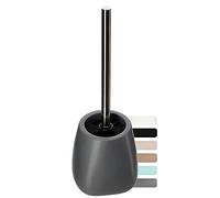 KADAX Lot de 12 Brosse de Toilette et récipient, Brosse de Toilette avec Manche Plus Long, série Pastello (Anthracite)