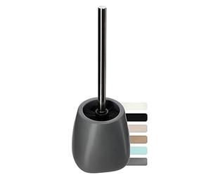 KADAX Lot de 12 Brosse de Toilette et récipient, Brosse de Toilette avec Manche Plus Long, série Pastello (Anthracite)