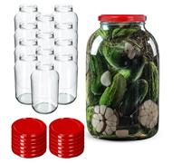 KADAX Lot de 12 couvercles à vis Twist-Off Ø100 mm - couvercles de rechange en métal pour grands bocaux 2,5-5L pour cornichons & fermentation, fermeture hermétique