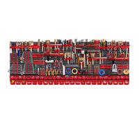 KADAX Lot de 140 Grande étagère murale à outils, système de stockage 232 x 78 cm, en plastique robuste, système modulaire résistant aux UV, plaques murales extensibles, étagère d'atelier (rouge)