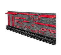 Étagère murale à outils KADAX, en plastique, rouge et noir, 232 x 78 cm, 140 pcs