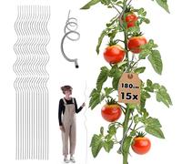 KADAX Lot de 15 tuteurs en spirale pour tomates - 180 cm x 6 mm - En aluminium - Tubes à tomates - Pour plantes