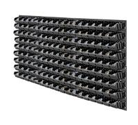 KADAX Lot de 162 Étagère murale à outils, 156 x 78 cm, étagère murale d'atelier pour garage, kit mural à outils, système de stockage avec bacs de stockage à vue, plaques murales extensibles (noir)