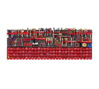 KADAX Lot de 162 Grande étagère murale à outils, système de stockage 232 x 78 cm, en plastique robuste, système modulaire résistant aux UV, plaques murales extensibles, étagère d'atelier (rouge