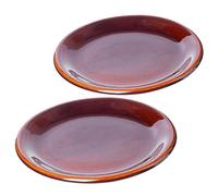 KADAX Lot de 2 Assiette, assiette en argile avec couche de céramique, assiettes résistantes au lave-vaisselle, assiettes plates, assiettes de service pour le petit-déjeuner, les gâteaux, les desse