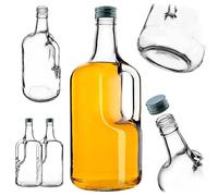 KADAX Lot de 2 Bouteilles à vin en Verre 1,75L - Grandes Bouteilles vides avec Anse pour vin, jus & liqueurs