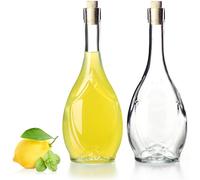 KADAX Lot de 2 Bouteilles en Verre 500ml avec Bouchon en liège - Bouteilles vides à remplir pour Liqueur, schnaps, Huile et vinaigre, idéales pour Cadeaux et Faire Maison