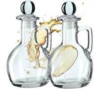 KADAX Lot de 2 carafes à Huile en Verre 100ml - Distributeur d'huile avec Bouchon pour épices, vinaigre & Condiments