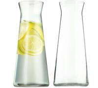 KADAX Lot de 2 carafes en verre robuste - Passe au lave-vaisselle - Sans plomb - Pour eau, jus, limonade, lait (1 l - 2 pièces)