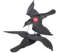 KADAX Lot de 2 Corbeaux effaroucheurs en Plastique - Noir - Anti-Pigeons pour terrasse Balcon - Attrape Suspendue Mobile avec Corde et Anneau pour éloigner Les Oiseaux