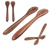 KADAX Lot de 2 Couverts à Salade en Plastique - 30 x 7 cm - Élégant, Cuillères de Service Pratiques et Fourchette à Salade - Marron