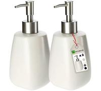 KADAX Lot de 2 Distributeur de Savon avec Pompe, Distributeur de Pompe en céramique, Distributeur de Savon Liquide, Liquide Vaisselle, Distributeur de Lotion, Distributeur de Savon Liquide