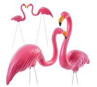 KADAX Lot de 2 figurines de flamant rose de jardin de 83 cm - Flamant rose - Piquet de jardin en plastique - Figurine de jardin - Oiseau exotique - Figurine de bassin rose - Décoration de jardin pour