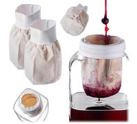 KADAX Lot de 2 sacs filtrants de 1 l, sacs à tamis pour filtrer le jus, la liqueur, le vin et le lait de noix, sac à lait de noix, chiffon filtrant