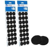 KADAX Lot de 2 Universal Felt Pads for Floor Protection, Self-Adhesive Furniture Gliders Made of Felt, Chair Gliders with Ideal Adhesion, Soft Felt Pads for Furniture Feet (Round Black, Diameter 29 mm