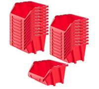 KADAX Lot de 20 boîtes empilables d'atelier, petites boîtes de rangement en plastique polypropylène, différentes tailles et couleurs