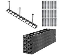 KADAX Lot de 20 Bordure de pelouse 45 mm, 20 pičces + 60 clous, bordure de parterre en plastique, bordure de pelouse avec systčme clic, kit de bordure de parterre, bordure de pavé (noir, lot C)