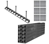 KADAX Lot de 20 Bordure de pelouse 58 mm, 20 pičces + 60 clous, bordure de parterre en plastique, bordure de pelouse avec systčme clic, kit de bordure de parterre, bordure de pavé (noir, lot G)