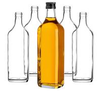KADAX Lot de 20 bouteilles en verre 500ml avec bouchon à vis - bouteilles vides à remplir pour jus, sirop, huile et liqueur, conservation alimentaire