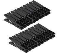 KADAX Lot de 20 Pinces à Linge en Plastique Robuste, Pinces à Chaussettes colorées, Pinces résistantes au Vent pour l'intérieur et l'extérieur, /Noir v2