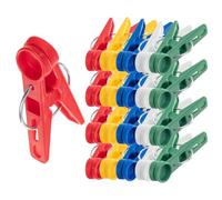 KADAX Lot de 20 pinces à linge en plastique robuste - Pinces à chaussettes colorées - Résistantes au vent - Pour l'intérieur et l'extérieur (multicolores/rondes)