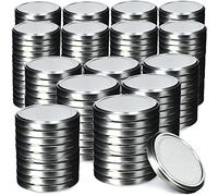KADAX Lot de 200 Couvercle à vis fi82 mm, Couvercle twist-off Ensemble en métal, Couvercle avec 6 crans d'encliquetage pour bocaux droits et bocaux de conserve (argenté)